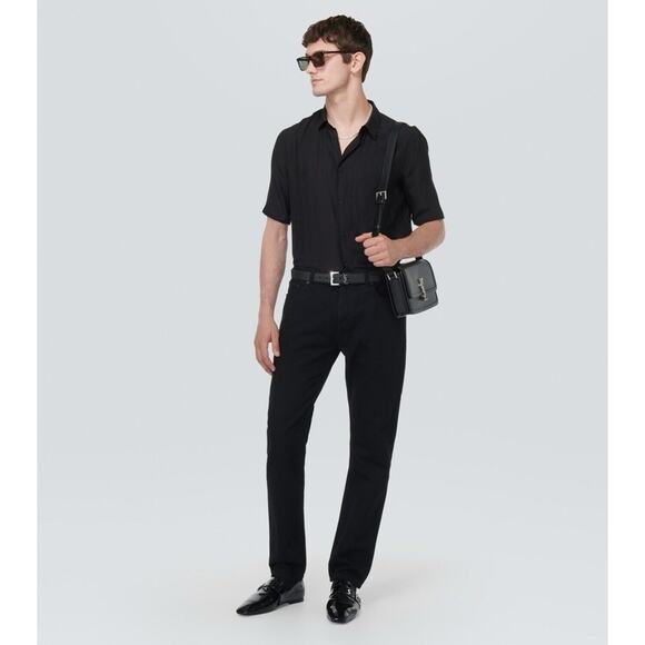NIB Saint Laurent Tristan Loafers EU 42 US 9 Crystal Black Patent Leather $1,390 main image 9